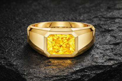 Échelon Ring — 3.00ct Fancy Vivid Yellow Diamond