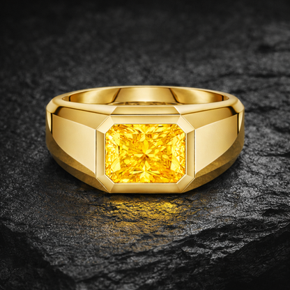 Échelon Ring — 3.00ct Fancy Vivid Yellow Diamond