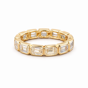 Bague éternité émeraude sertie clos