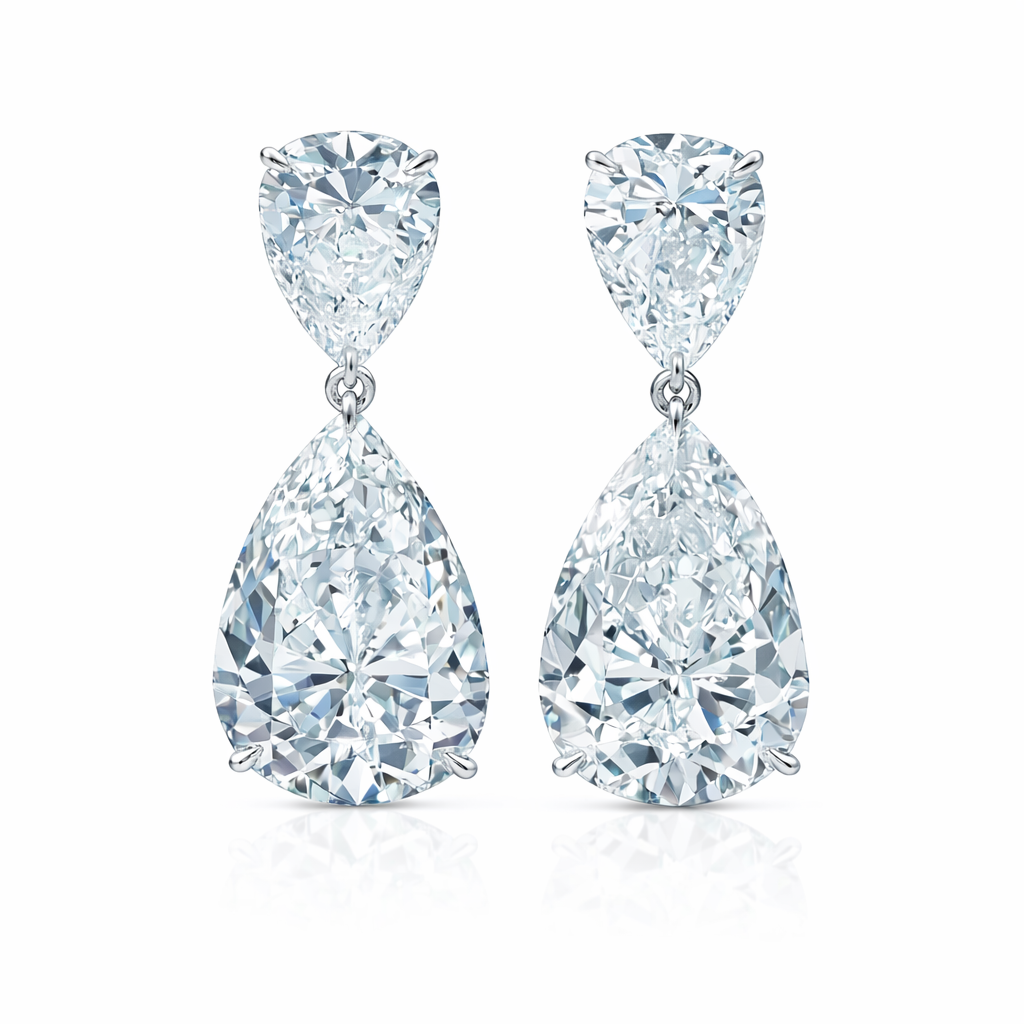 Pear Drop Diamond Earrings