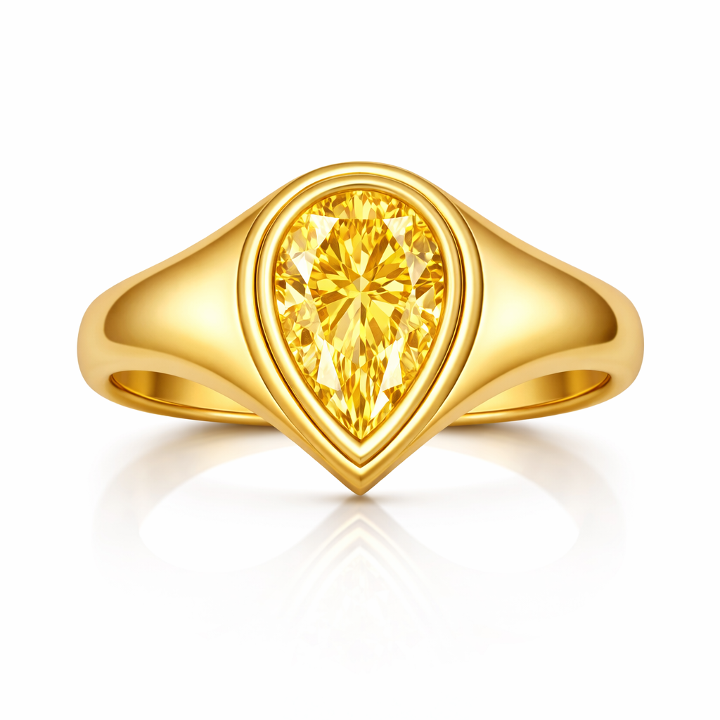 La bague chevalière en diamant Sovereign Pear