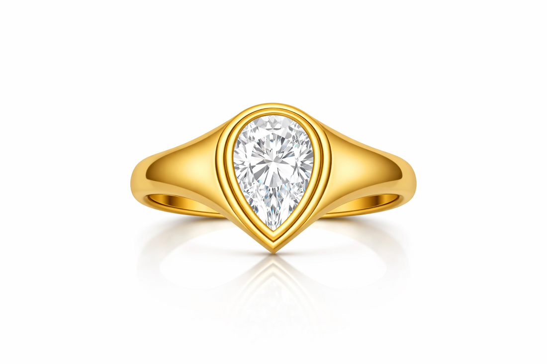 La bague diamant Impérial Poire chevalière
