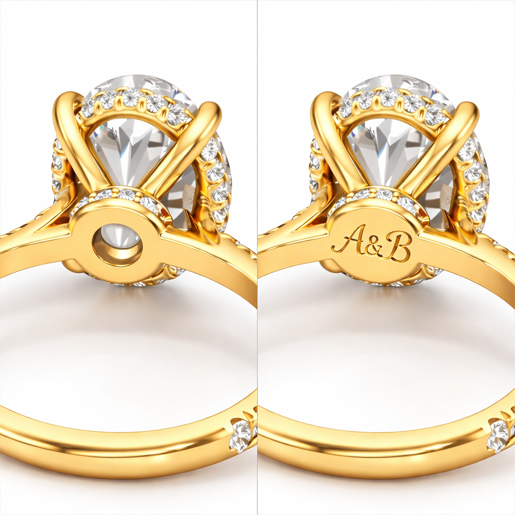 Oval Diamond Engagement Ring with Diamond Pavé