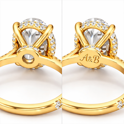 Oval Diamond Engagement Ring with Diamond Pavé