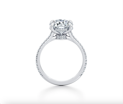 Pear Cut Diamond Engagement Ring with Diamond Pavé
