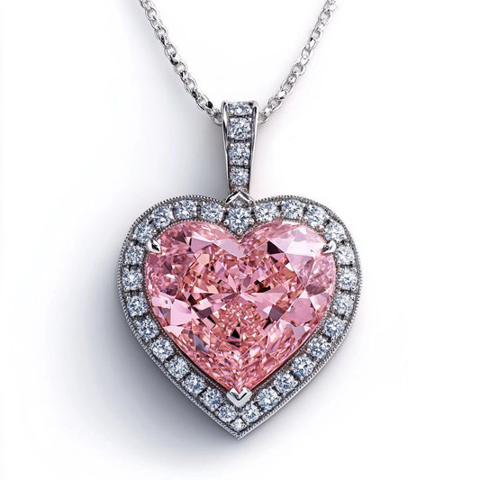 Fancy Pink Heart Shaped diamond Pendant