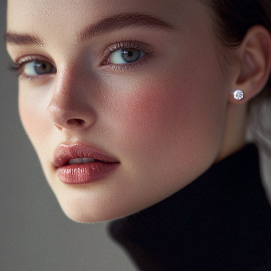 18K White Gold Martini Stud Earrings – Lab-Grown Diamonds