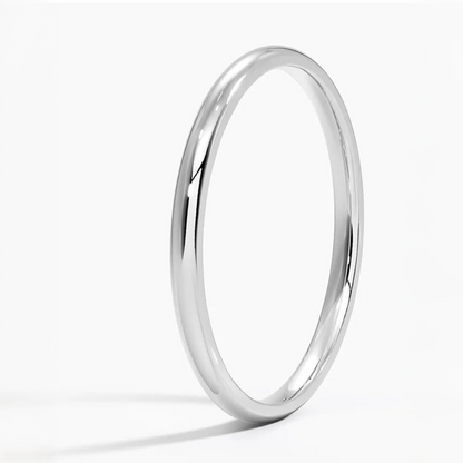 Platinum Wedding Band Set(Round Solitaire 1.25ct & Classic Band)