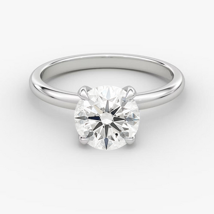 Platinum Wedding Band Set(Round Solitaire 1.25ct & Classic Band)